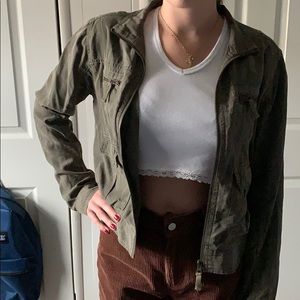 Army Green Zip up Jacket